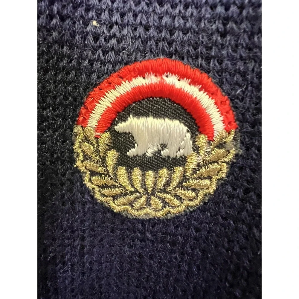 Vintage 80's Garmisch Sweater Bavarian Alps Ski  Zugspitze Germany Blue *READ*
